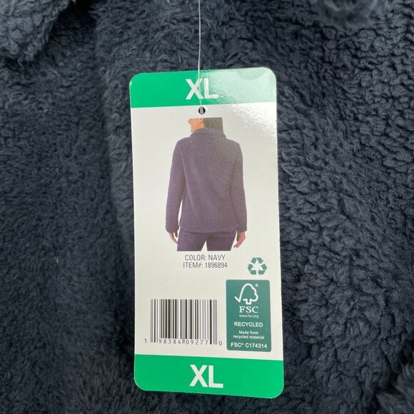 32 Degrees Heat Women's XL Navy Faux Fur Plush Jacket Jck0247 - Picture 9 of 11